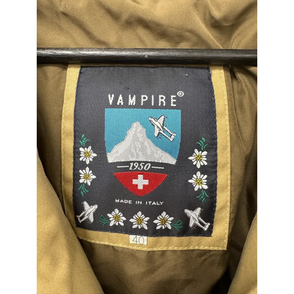 Vampire 1950 Jacket Mens 40 Beige Hooded Canvas Ski Outdoor Anorak Made Italy - Picture 2 of 6